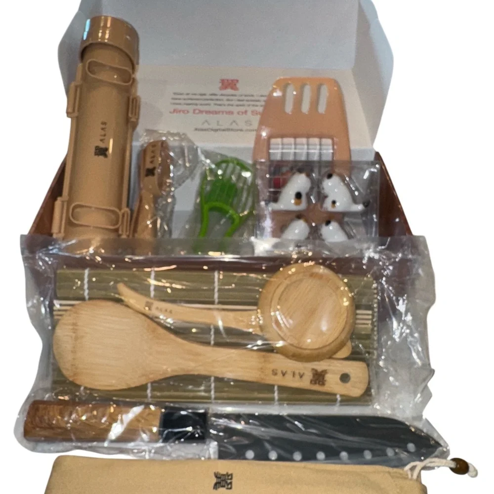 Alas Complete 20 Piece Sushi Making Set - Kit for Beginners & Pros with Knife